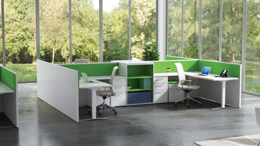 Workstations in office environment